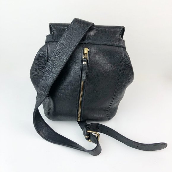 ROOTS black leather one shoulder mini backpack main image 6